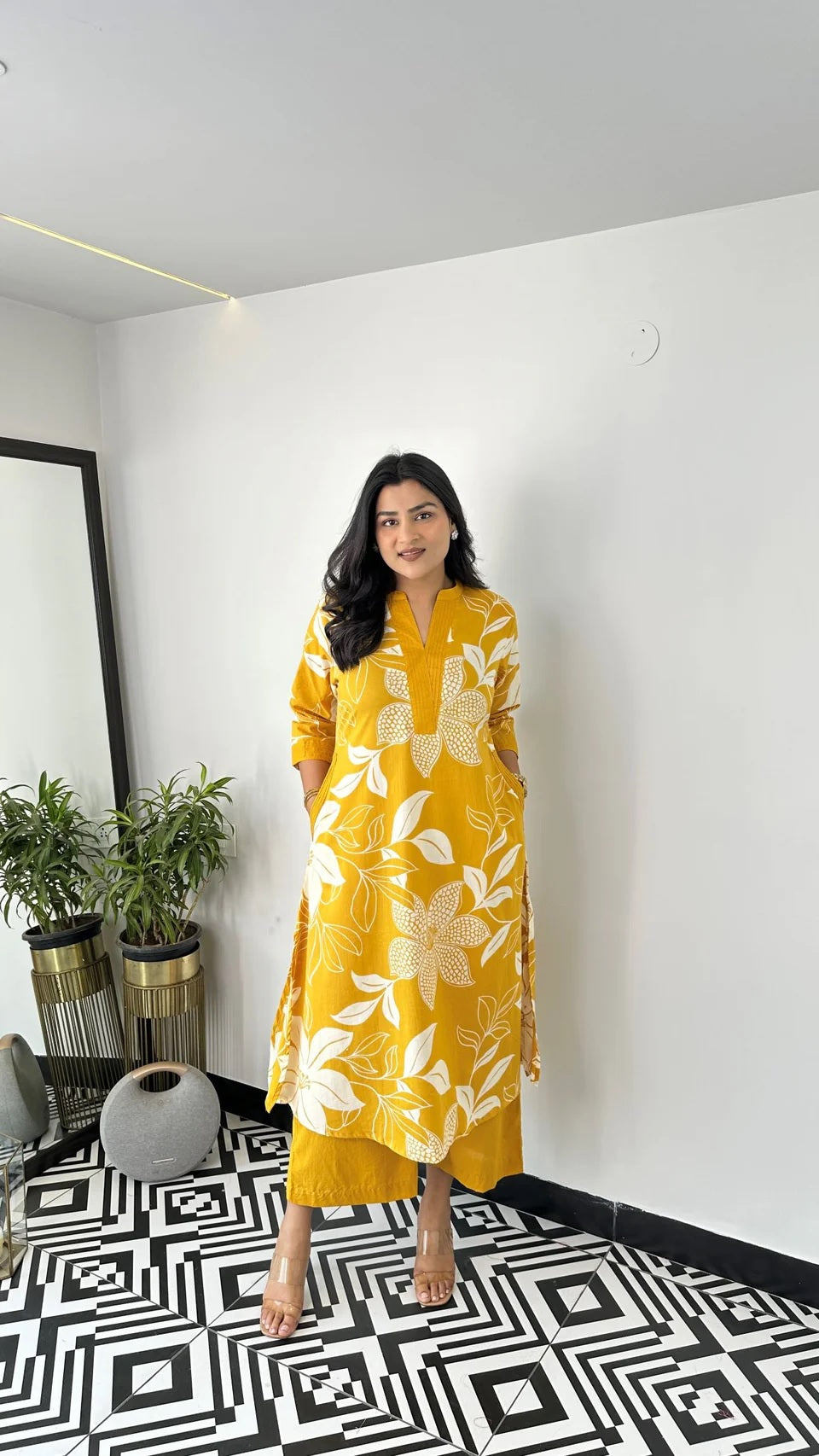 Sanayaa Presented Aster Yellow Kurta Pants