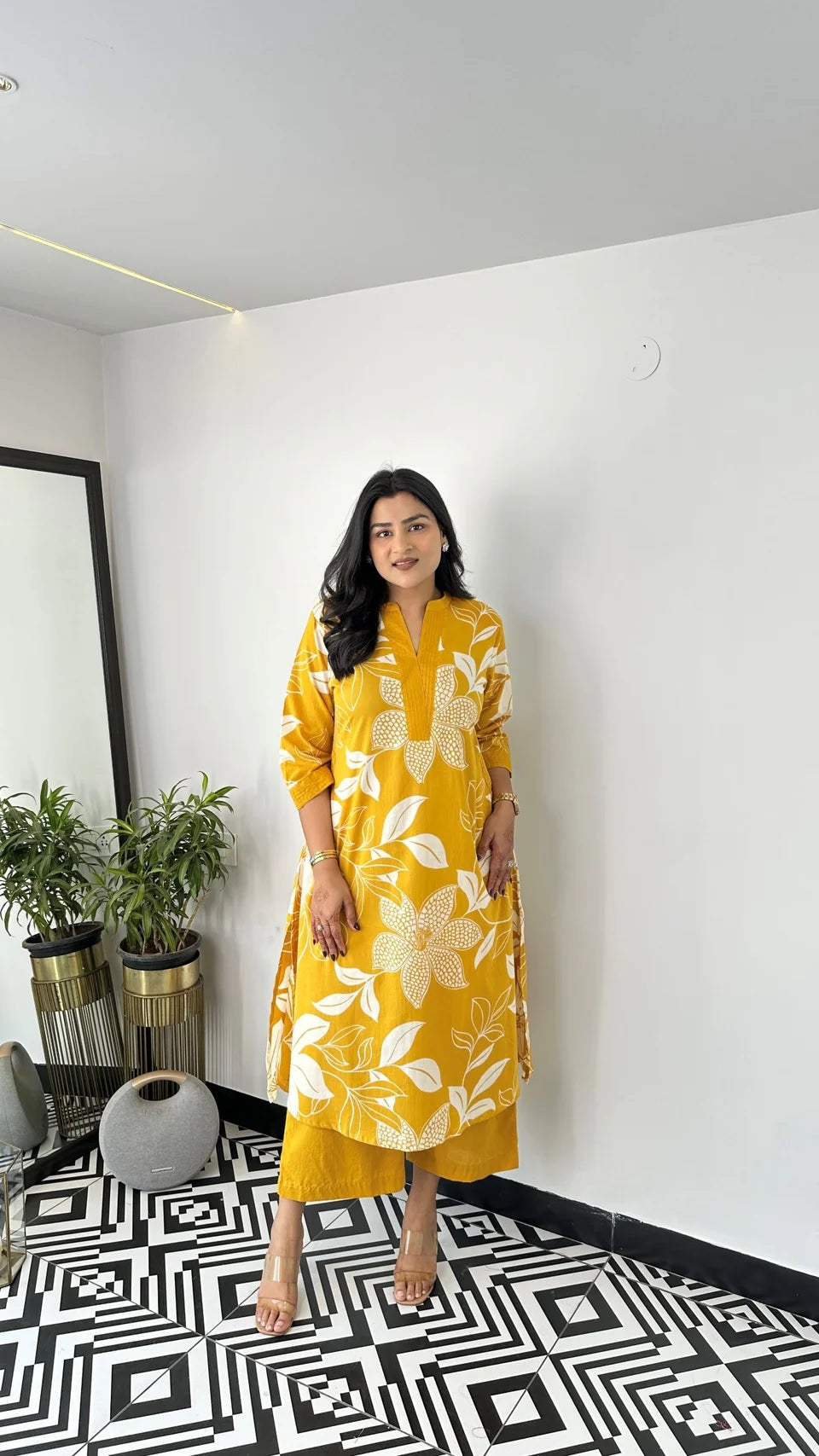 Sanayaa Presented Aster Yellow Kurta Pants