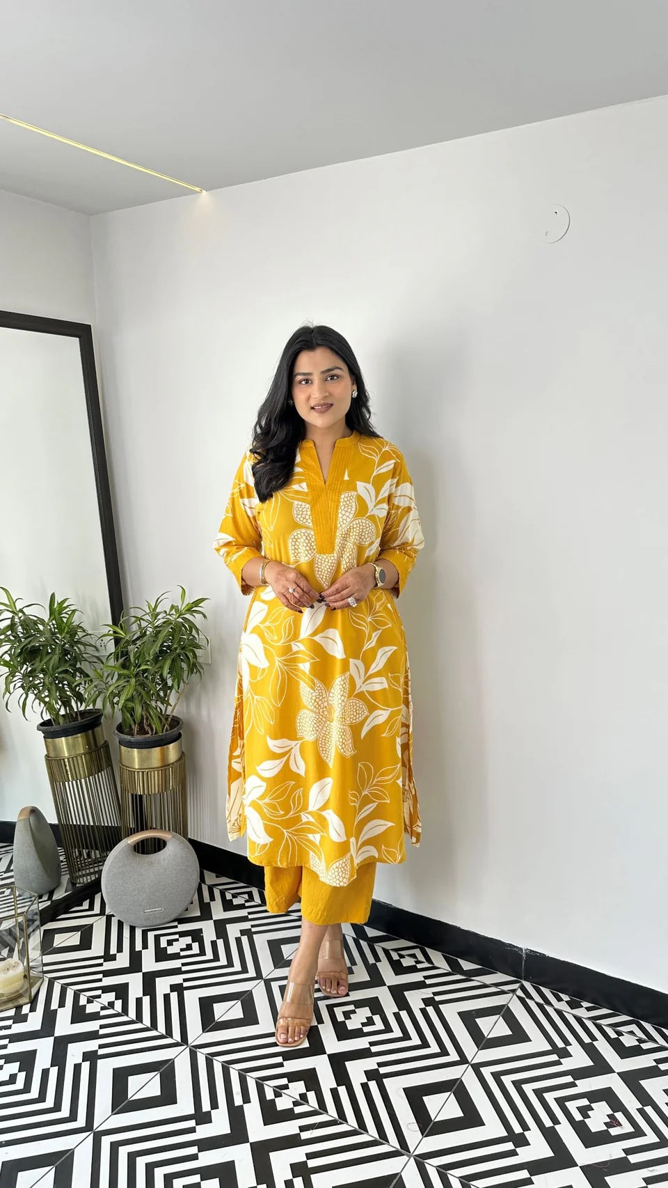 Sanayaa Presented Aster Yellow Kurta Pants