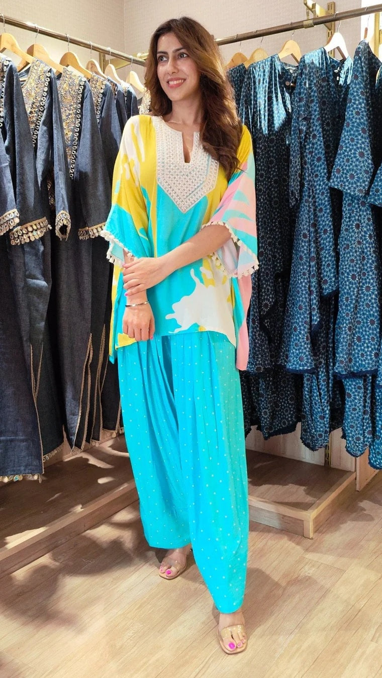 Multicolour Kaftan Set For Women