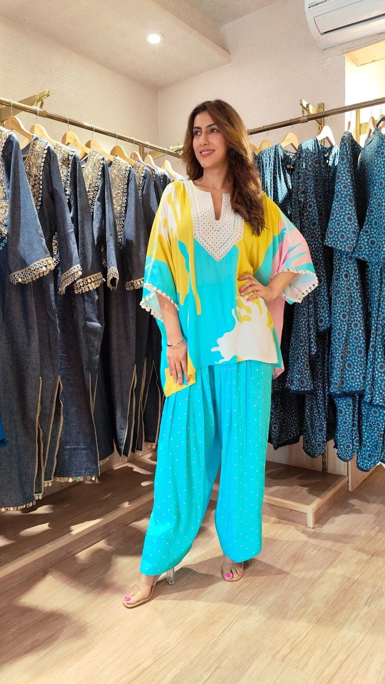 Multicolour Kaftan Set For Women