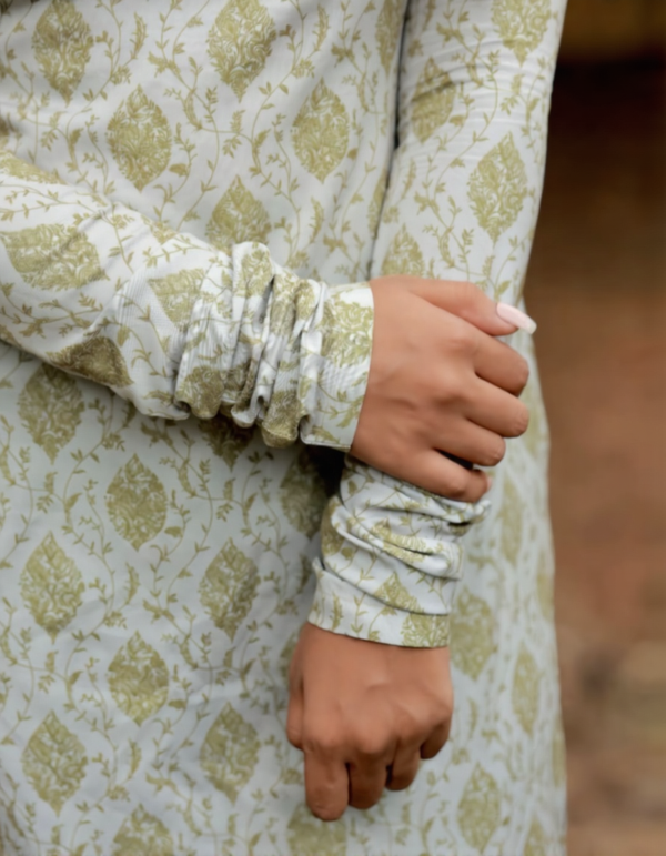 Cream Sandle Kurti - Cuff Close Up