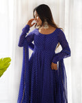 Royal blue Anarkali suit side styling