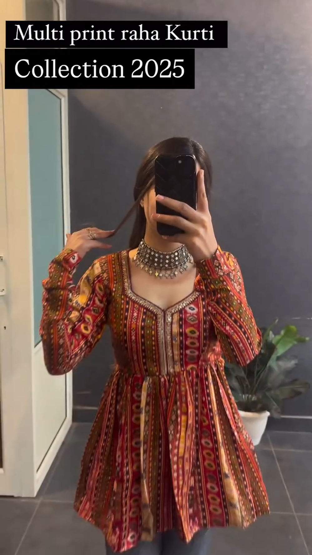 Women Multi Print Flared Kurti Top | Stylish Ethnic Short Kurti for Women | Casual & Festive Wear Kurti